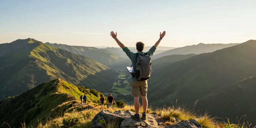 A cool way to improve self-awareness while hiking in scenic mountains.