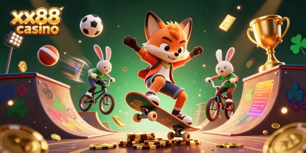 Join the excitement at xx88 casino with lively characters and dynamic betting elements in action!