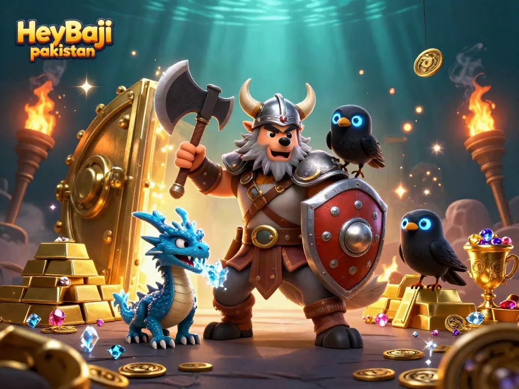 Experience thrilling gameplay at HeyBaji pakistan in this dynamic online casino illustration.