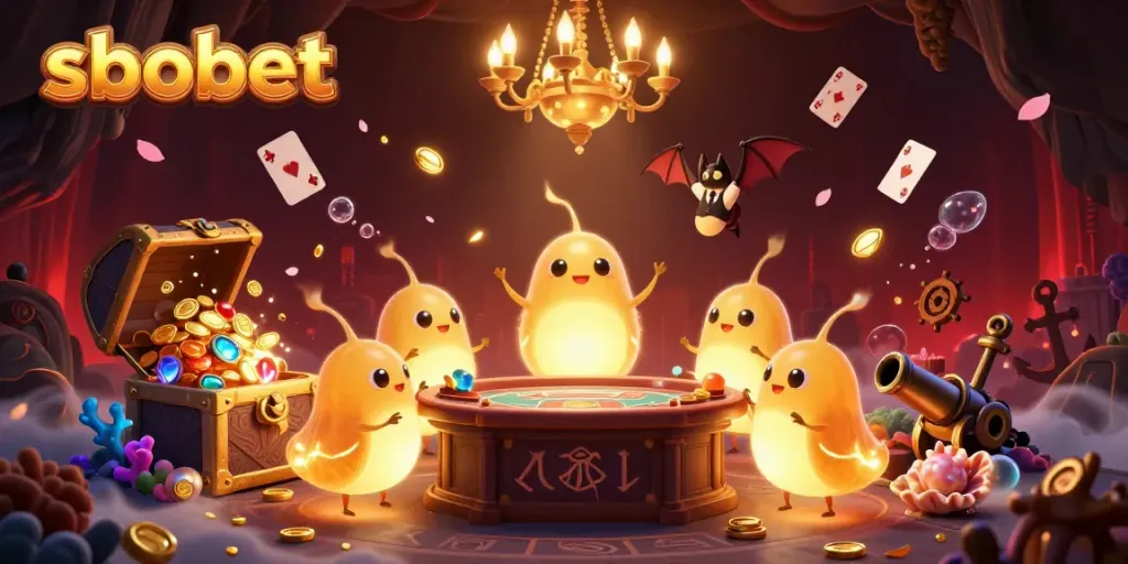 Experience sbobet's thrilling cave casino, illuminated by glowworms and a bat dealer.