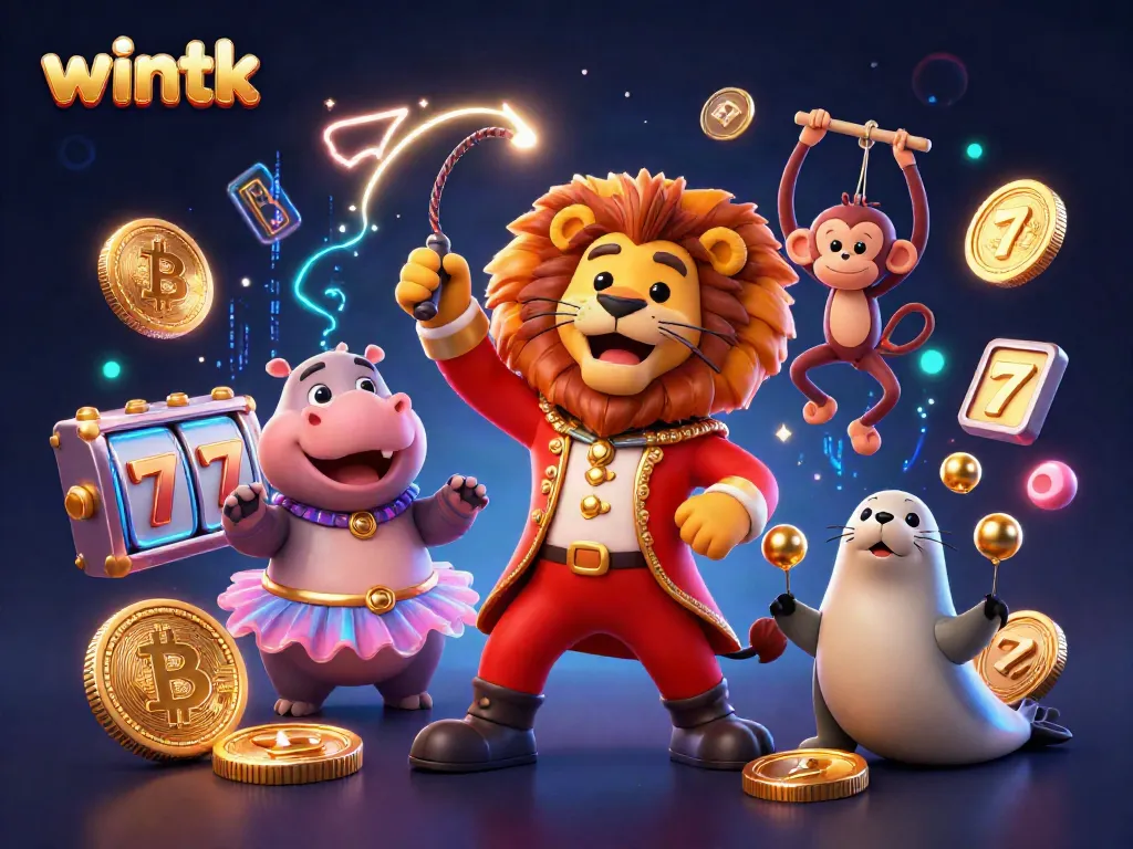 Experience excitement at wintk with a vibrant circus-themed casino illustration featuring unique game mechanics.