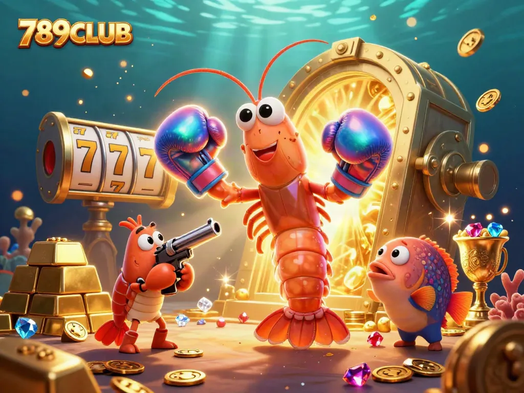 Experience thrilling gameplay at 789CLUB with colorful slots and treasures in a vibrant scene.