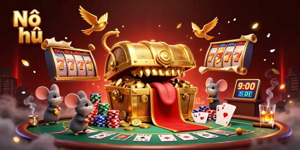 Engage with Nổ hũ excitement at a vibrant casino scene showcasing bounty and thrilling gameplay.