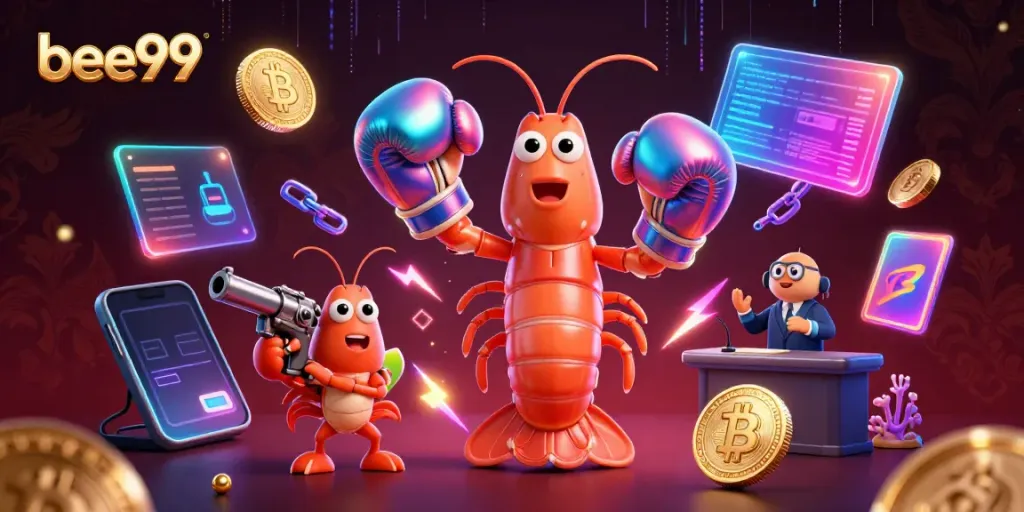 Engage in the vibrant casino world of bee999 with a triumphant mantis shrimp and its allies.
