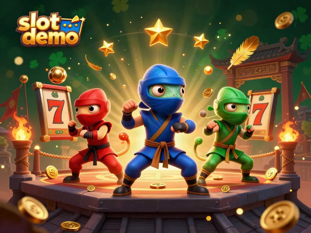 Play immersive slot demo with chameleon ninjas in dynamic gaming action.