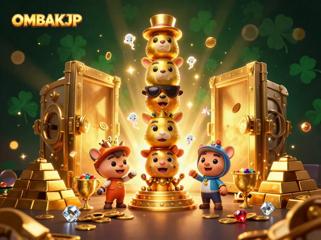 Experience the thrill of winning with OMBAKJP in an engaging casino scene.