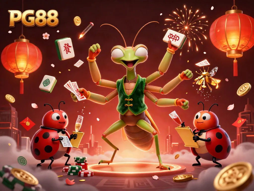 PG88 card sharp and pit boss creating excitement at a vibrant casino scene