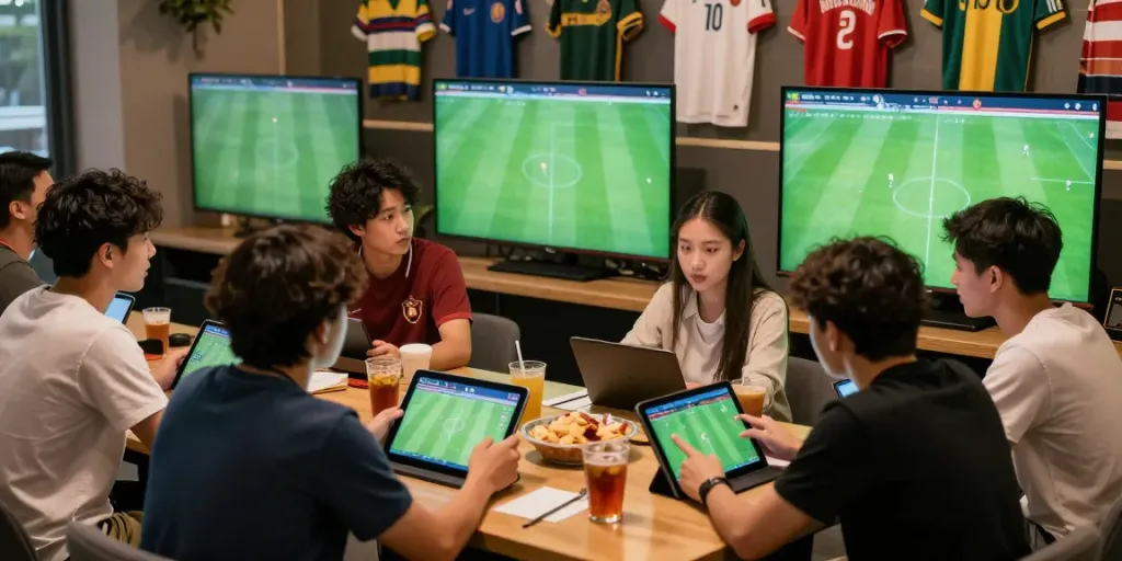 WWBOLA sports betting experience with friends in a vibrant lounge.