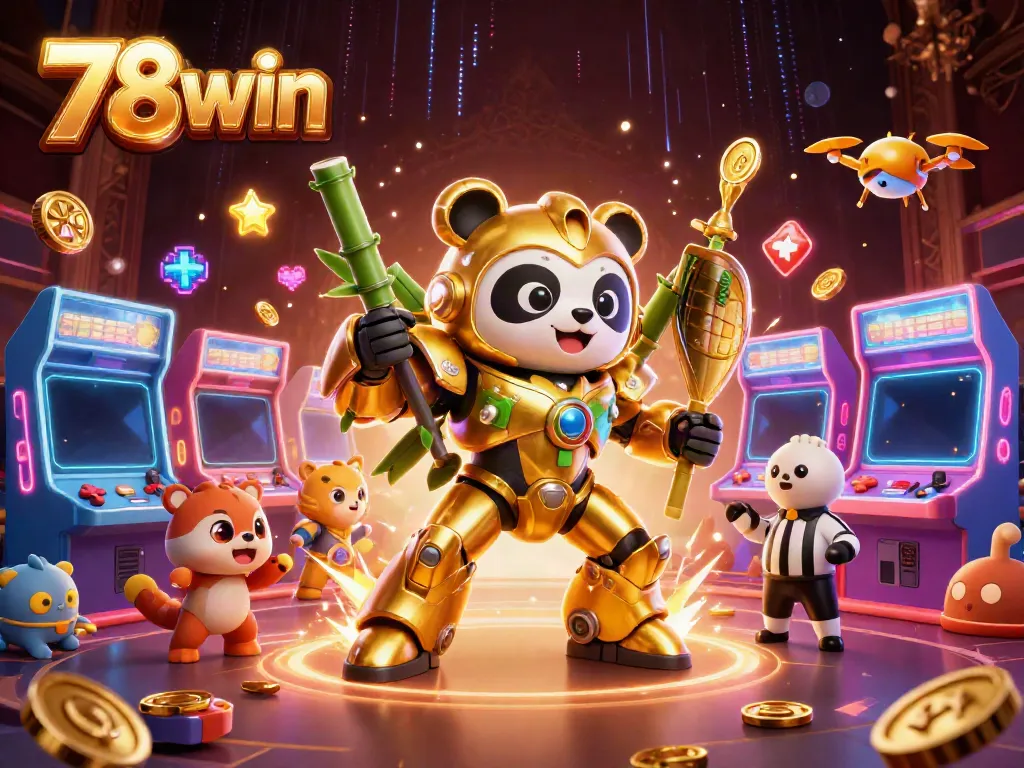 Engage in thrilling gameplay with 78win in a vibrant casino world filled with colorful arcade elements.