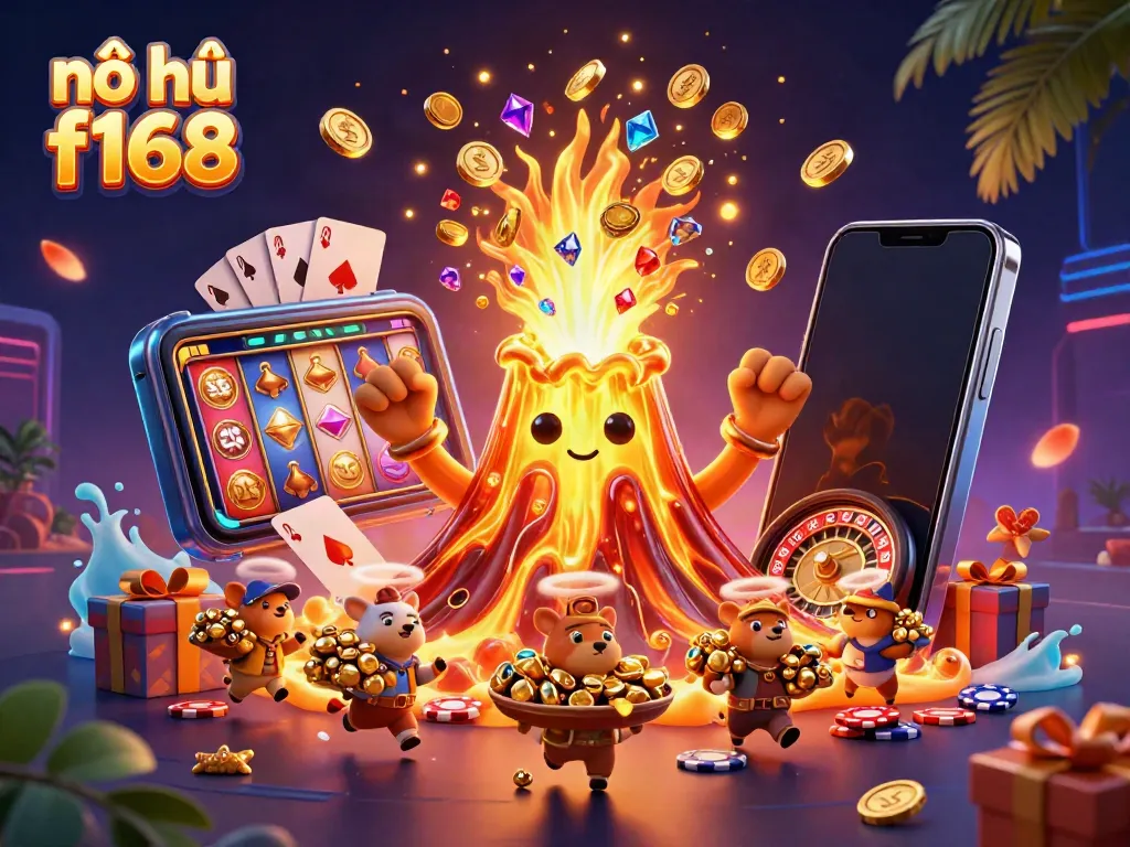 Spin the reels and win big with nổ hũ f168's exciting jackpot adventure in a vibrant 3D scene!