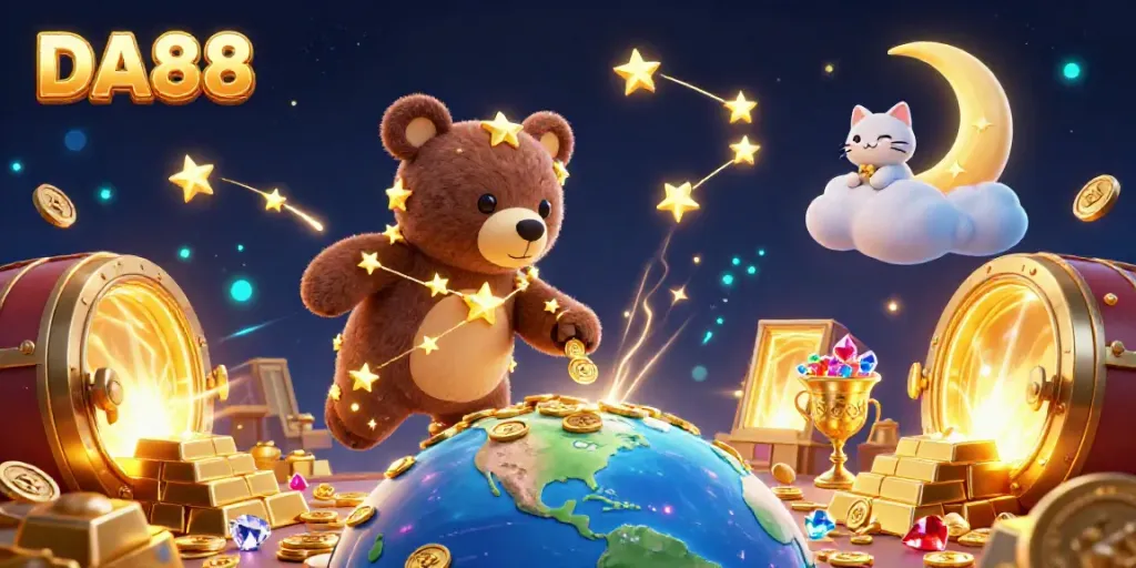 Join the dazzling adventure with DA88, where the constellation bear and magical elements fill the casino world.