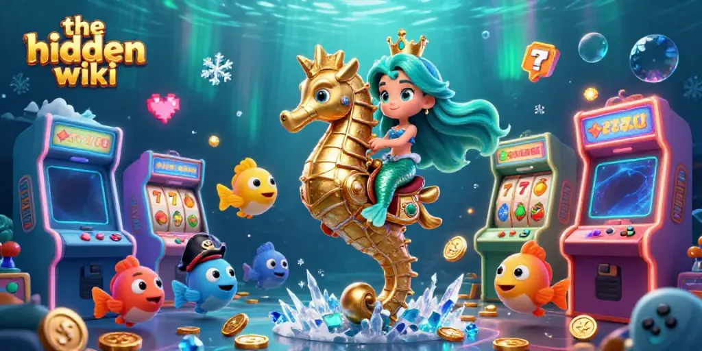 Engage with the hidden wiki's colorful casino world with mermaid gaming elements and treasure.