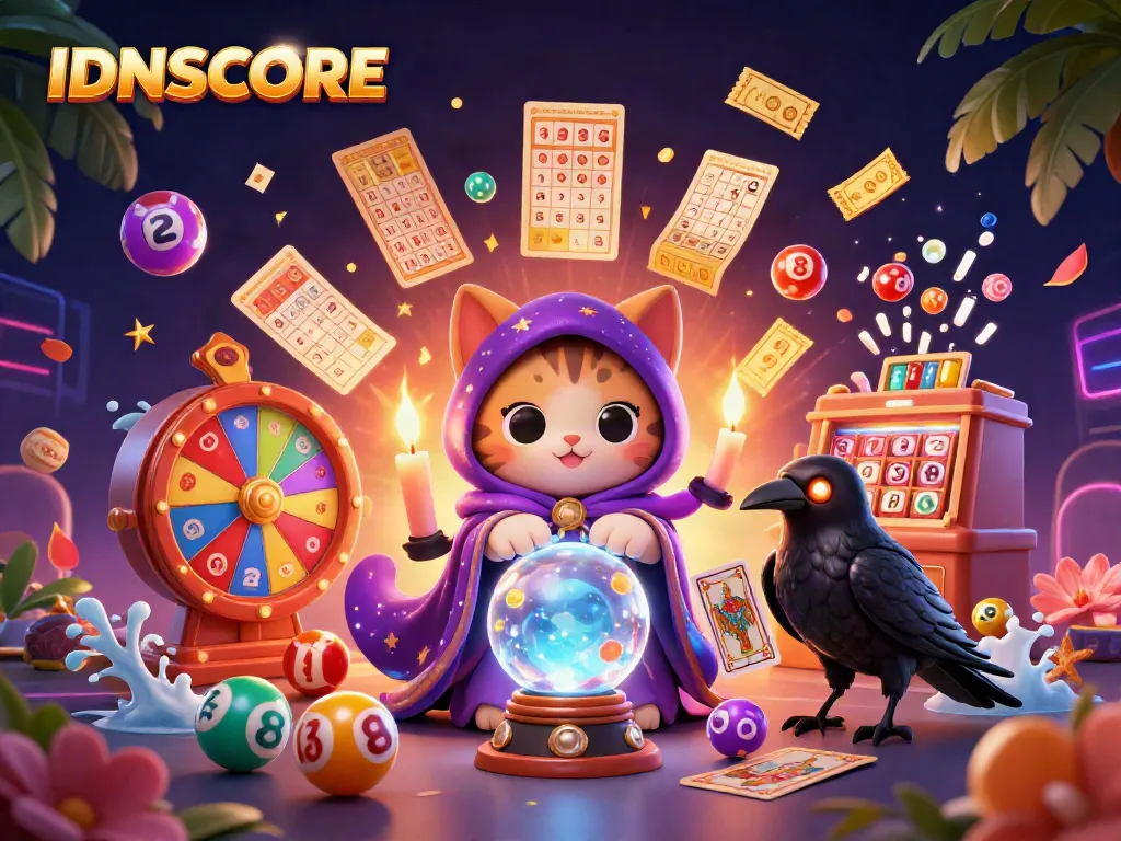 IDNSCORE offers vibrant, engaging gambling experiences with lottery elements and mystical characters.