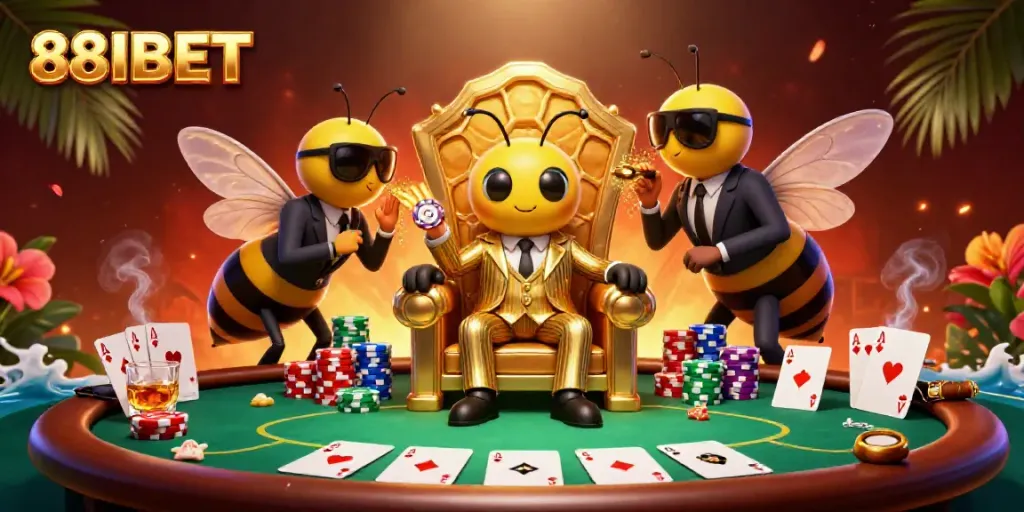 88IBET brings excitement to the gambling scene with a vibrant 3D casino illustration.