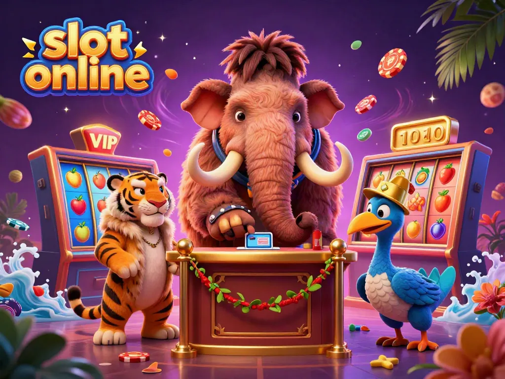 Engage in thrilling moments at slot online with vibrant characters and dynamic casino elements.