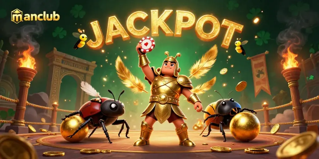 Experience thrilling wins at manclub with a lucky 3D beetle and jackpot action.
